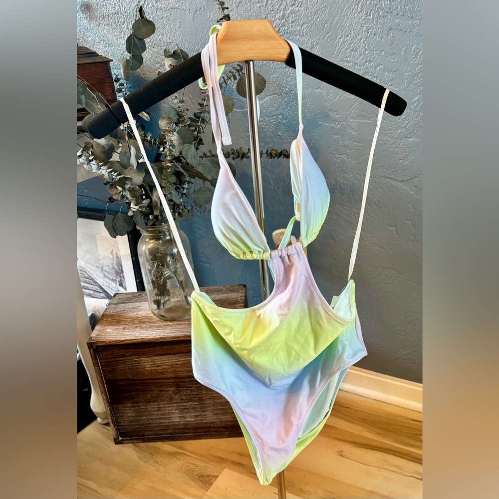 Aerie Cut Out String One Piece Swimsuit NWT - Picture 5 of 8